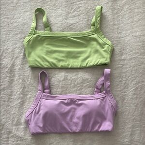 Green and Pink VITALITY Sports Bras